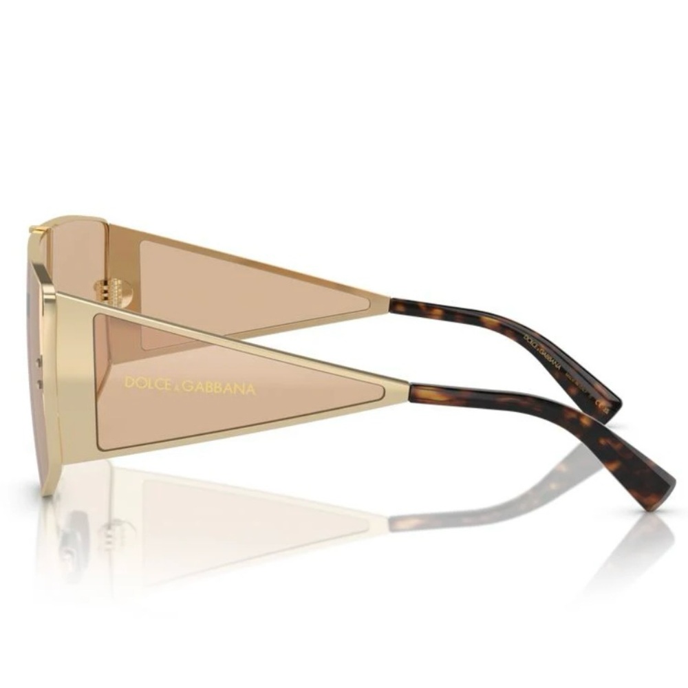 Dolce & Gabbana 2305 Oversized Shield Sunglasses Gold Metal Unisex Designer Bold - Picture 5 of 6